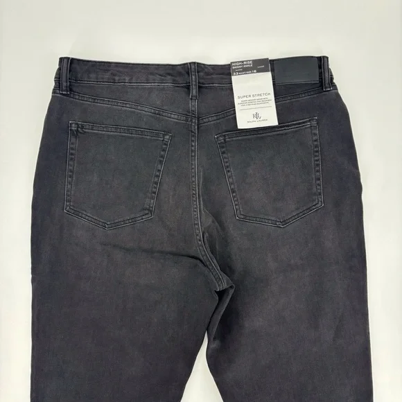Lauren Ralph Lauren NWT Black High-Rise Skinny Ankle Super Stretch Jeans, 16 - Picture 7 of 16